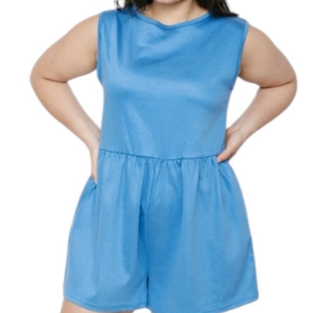 Smash + Tess Romper, The Universal Shorty in Bubbly Blue Sz M